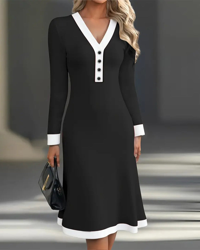 Abigail™ Stylish Long-Sleeve Dress