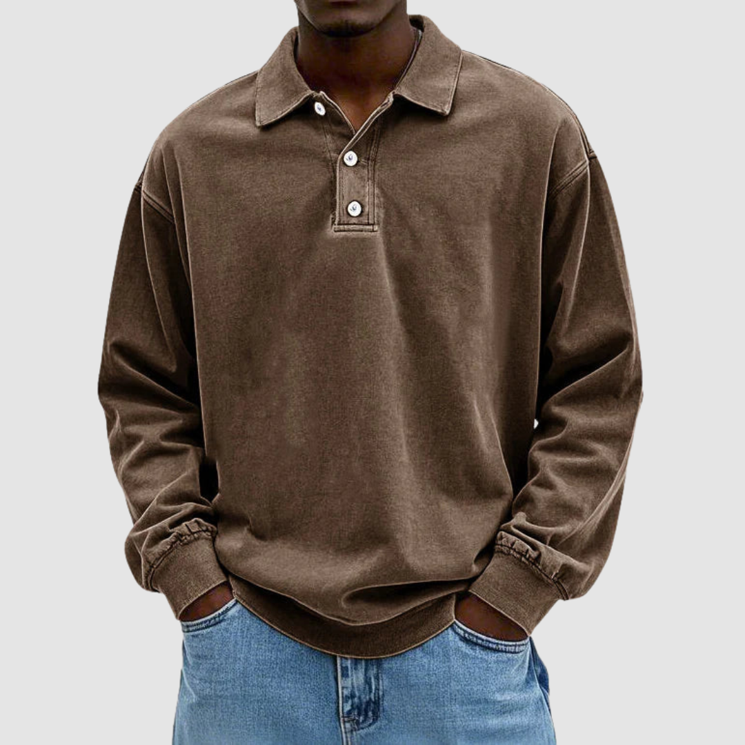 William™ Vintage Long Sleeve Polo Shirt