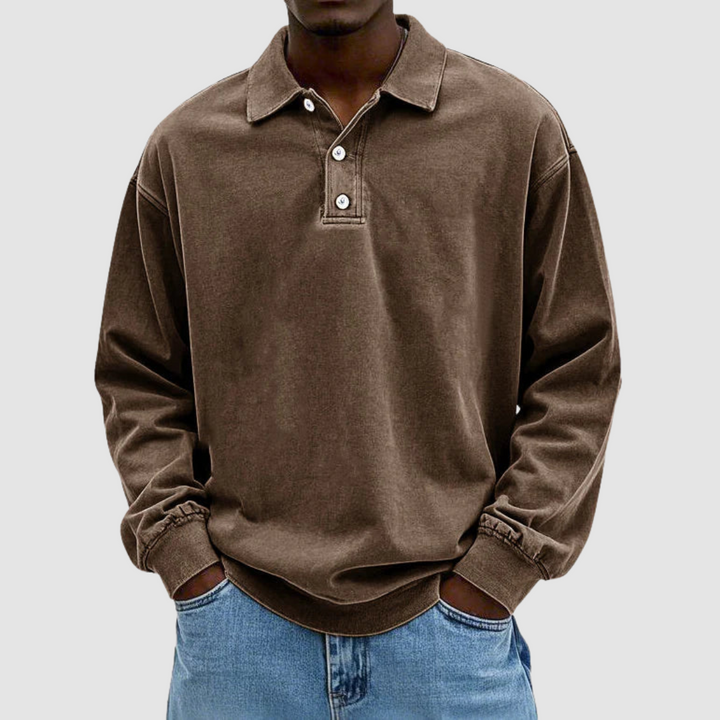 William™ Vintage Long Sleeve Polo Shirt