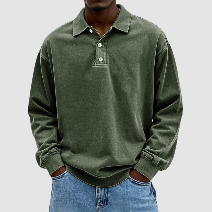 William™ Vintage Long Sleeve Polo Shirt