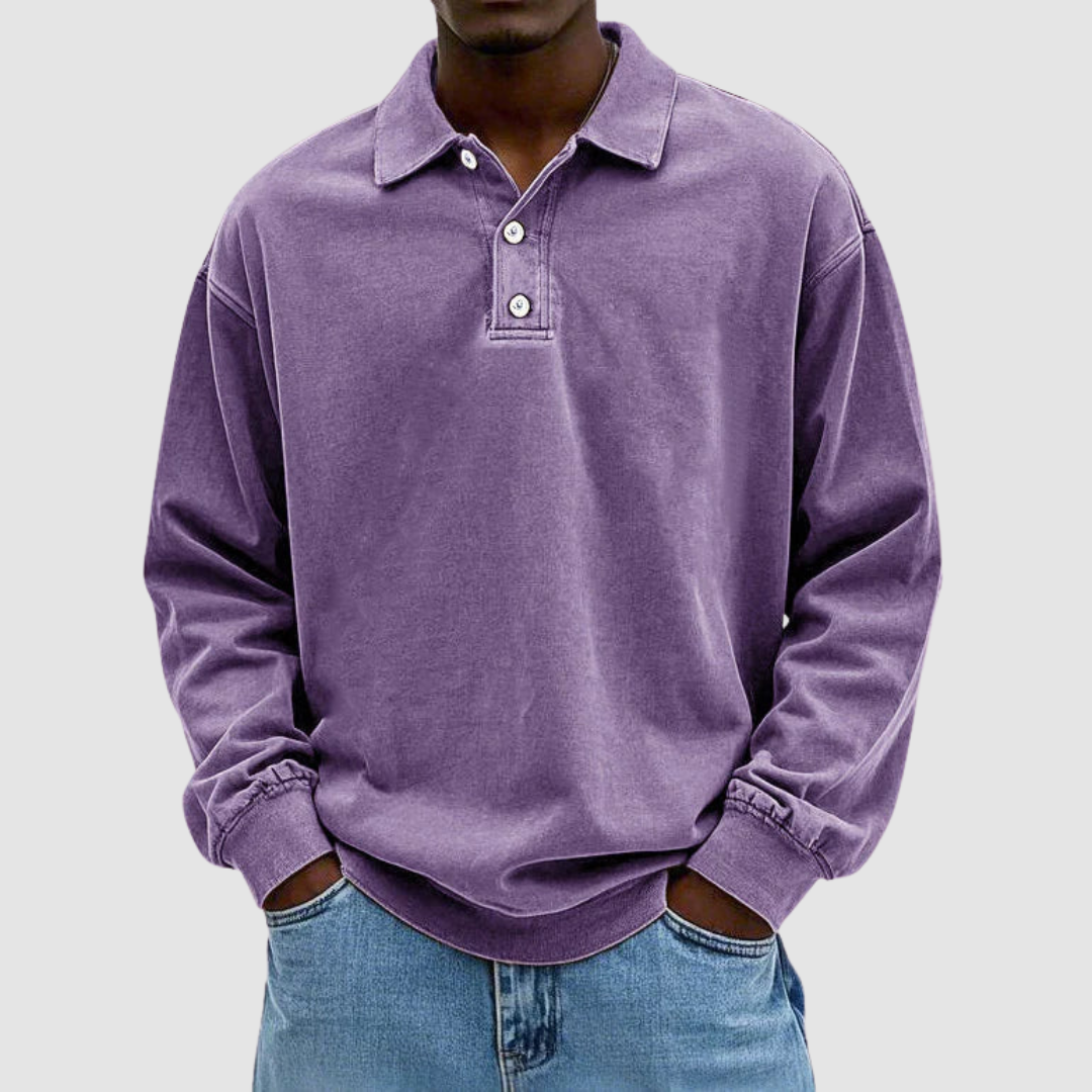 William™ Vintage Long Sleeve Polo Shirt
