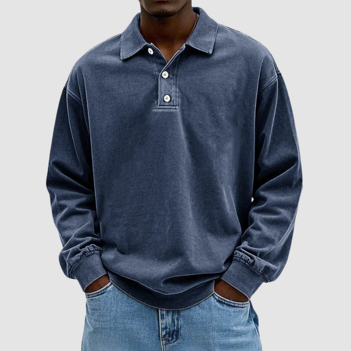 William™ Vintage Long Sleeve Polo Shirt