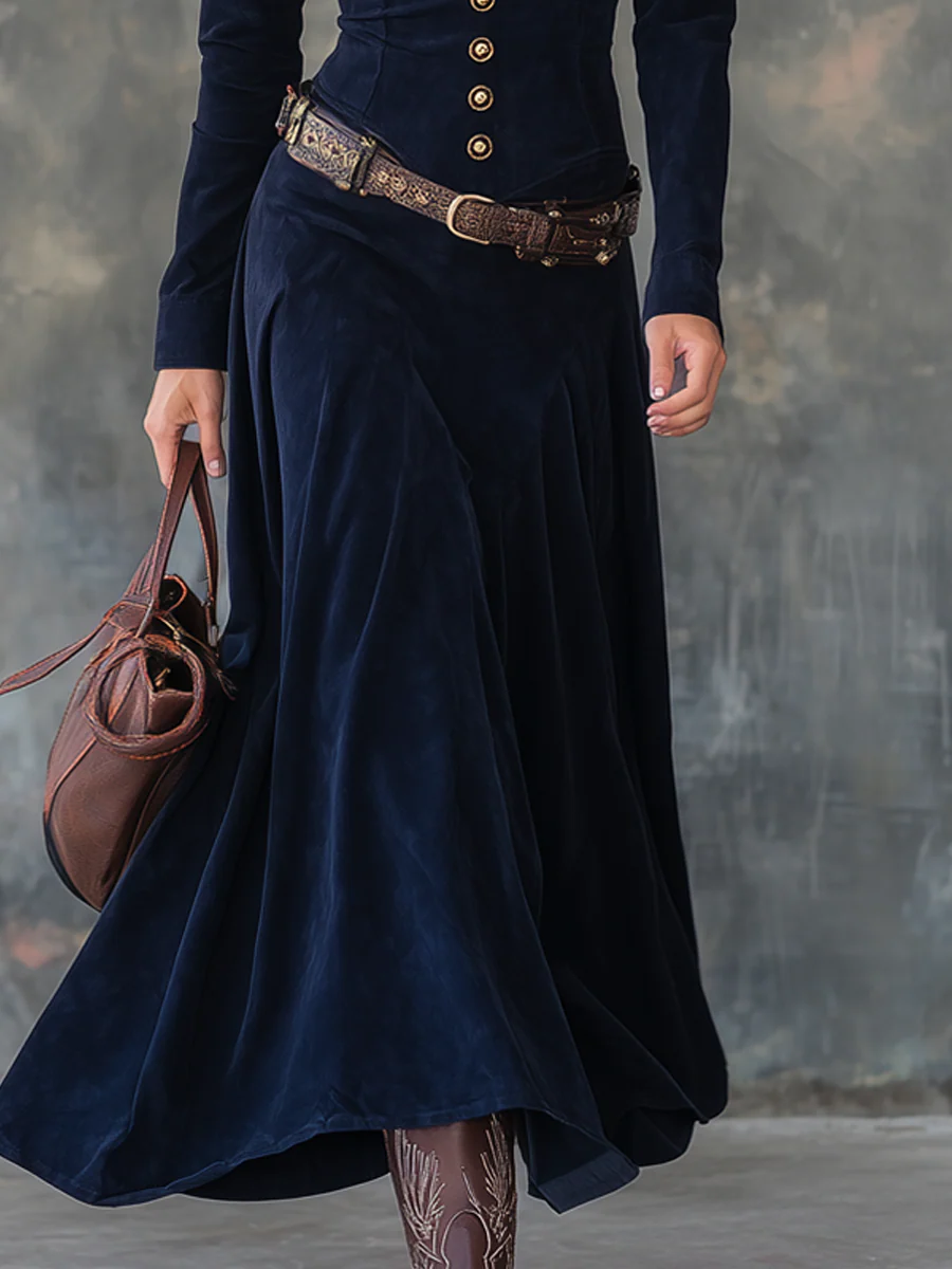 Morgan™ Elegant Suede-Feel Maxi Dress